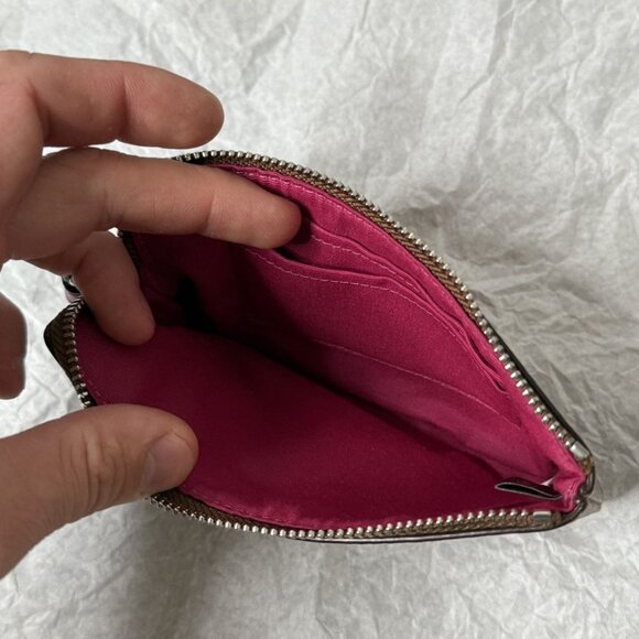 Wallet Coach Wallet Brown & Pink Monogram Canvas Leather - Picture 6 of 12